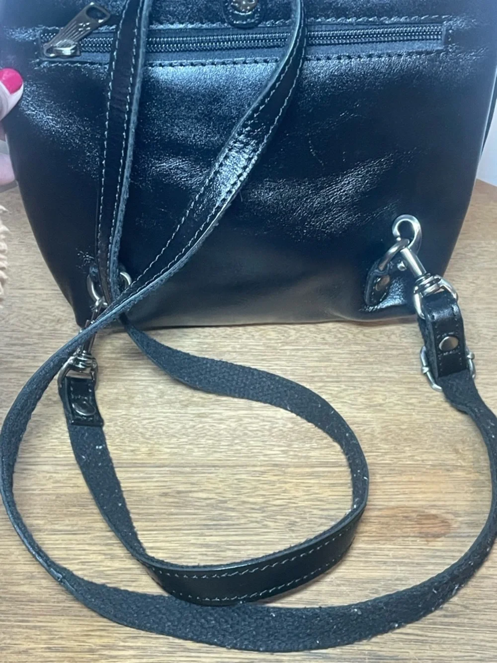 Patricia Nash Vatoni Black Leather Convertible Backpack Crossbody Bag